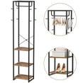 thumbnail image 3 of JOZ 70" Industrial Coat Rack with Shelf - Freestanding Hall Tree Entryway Organizer, 8 Hooks & Storage Bench for Coats, Shoes, Bags (Rustic Brown), 3 of 8