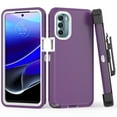 thumbnail image 5 of NIFFPD Moto G Stylus 5G 2022 Case with Screen Protector Full Body Shockproof Phone Cover with Belt-Clip Holster Purple&White, 5 of 7