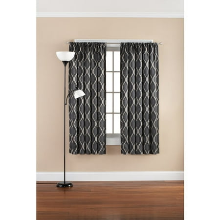 Mainstays Wave Room Darkening Polyester Curtain Panel Gray