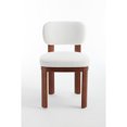 thumbnail image 3 of Hassch Farmhouse Wooden Dining Chairs Set of 2, Modern Armless Side Chairs with Fabric Upholstered Backrest & Padded Seat, Solid Wood Legs for Dining Room, Kitchen, Living Room (Beige+Walnut), 3 of 7