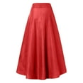 thumbnail image 5 of LWavelet Button-Front Maxi Skirt with Belt Women Daily Casual Flowy Stylish Versatile Bottoms Red S, 5 of 6