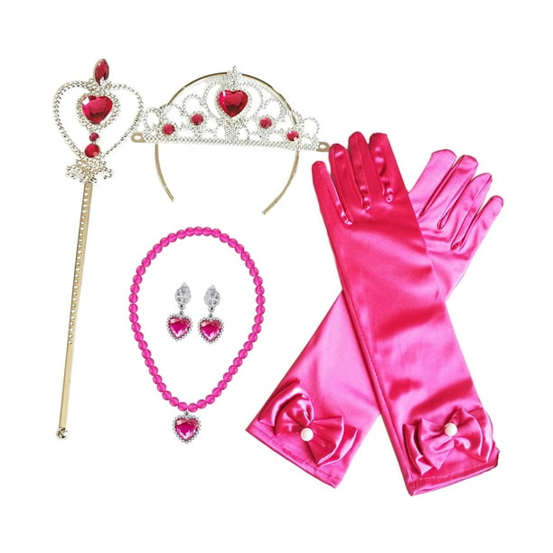 Set De Disfraz Rojo Deluxe – Máscara, Guantes, Bolso, Collar, Pendientes, Pulsera Y Gomas Para El Pelo