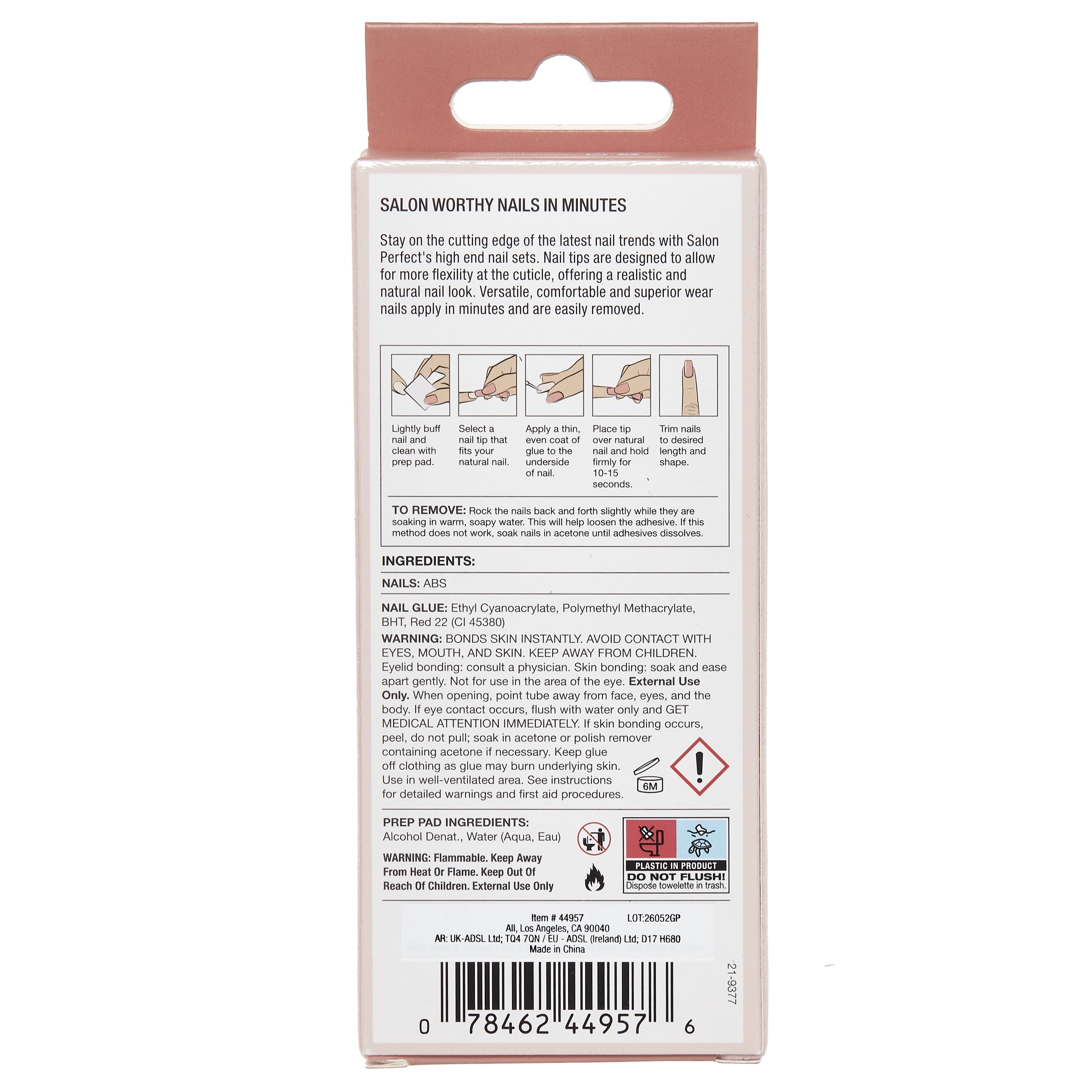 Salon Perfect Halloween Chill Short Almond Press-On Nails with Glue & File, Micro French, 30 Pieces