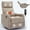 Khaki, variant on Aukfa Swivel Rocker Recliner Glider Chair with Heat & Massage for Adults, Living Room, Gray