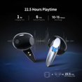 thumbnail image 5 of Esoulk Gaming Zero Latency Wireless in Ear Earbuds, Noise Cancelling Bluetooth Headphones with Charging Case for HMD Vibe - Black, 5 of 8