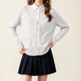thumbnail image 3 of ROHUUQUE Kids Girls Cardigan School Uniforms Sweater Solid Color V-neck Unisex Button Long Sleeve Basic Knit Tops for 5-17 Years White, 3 of 9