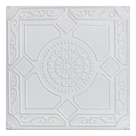 White Styrofoam Decorative Ceiling Tile Lima (Package of 8 Tiles) - Other Sellers Call This Gardense and R30