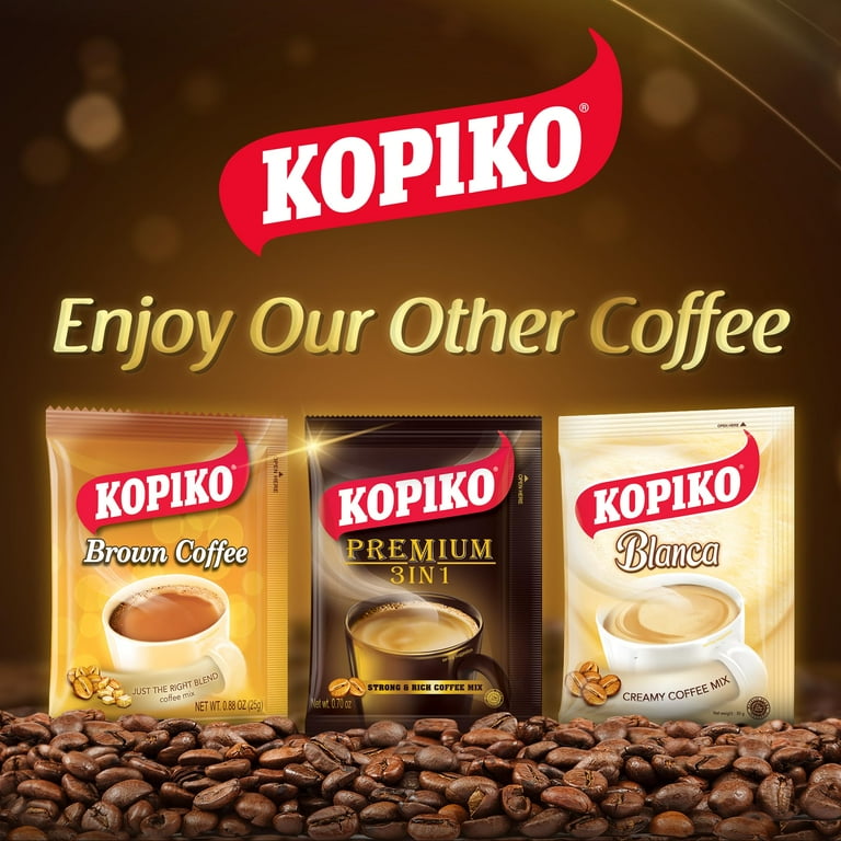 Kopiko Instant 3 in 1 Coffee Mix with Creamer and Sugar, 30 Count