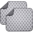 thumbnail image 1 of Paquete de 2 alfombrillas de secado de platos de microfibra, alfombrilla absorbente para secar vasos, platos y tazas, 40 cm x 46 cm, parte trasera gris, 1 of 5