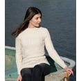 thumbnail image 2 of SAOL Aran Cable Knitted Sweater Women's Wool Crew Neck Irish Fisherman Pullover Made in Ireland, 2 of 7