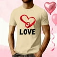 thumbnail image 2 of Fewfanhot Mens T-shirts Couples Shirt Cute Heart Shaped Graphic Tshirt Funny Print Casual Short Sleeve Tee Tops, 2 of 6