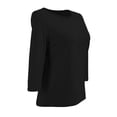 thumbnail image 3 of Playera George para Mujer, Escote Redondo, Manga 3/4 Negro Talla M, 3 of 4