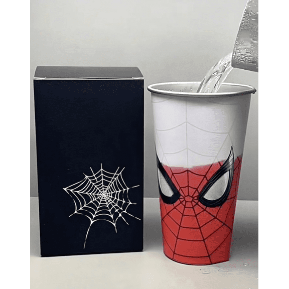 Spider Cold Color Changing Stainless Steel Cup 17oz 24oz Stainless Steel Tumbler, Cold Color Changing Cup Gift for Movie Fans