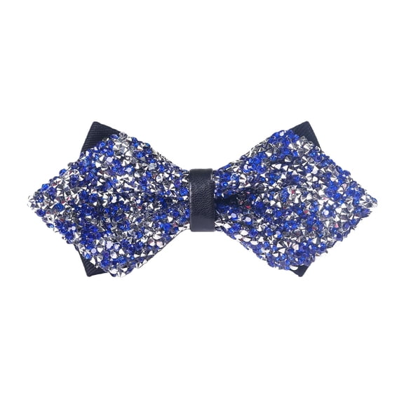 Men's Pre-Tied Sequin Bow Tie, Adjustable Glitter Bowtie, Wedding Party Accessories, Formal Event Bow Tie, Clip-On Sparkly Bowtie, Prom Night Bow Tie, Elegant Evening Wear - Blue