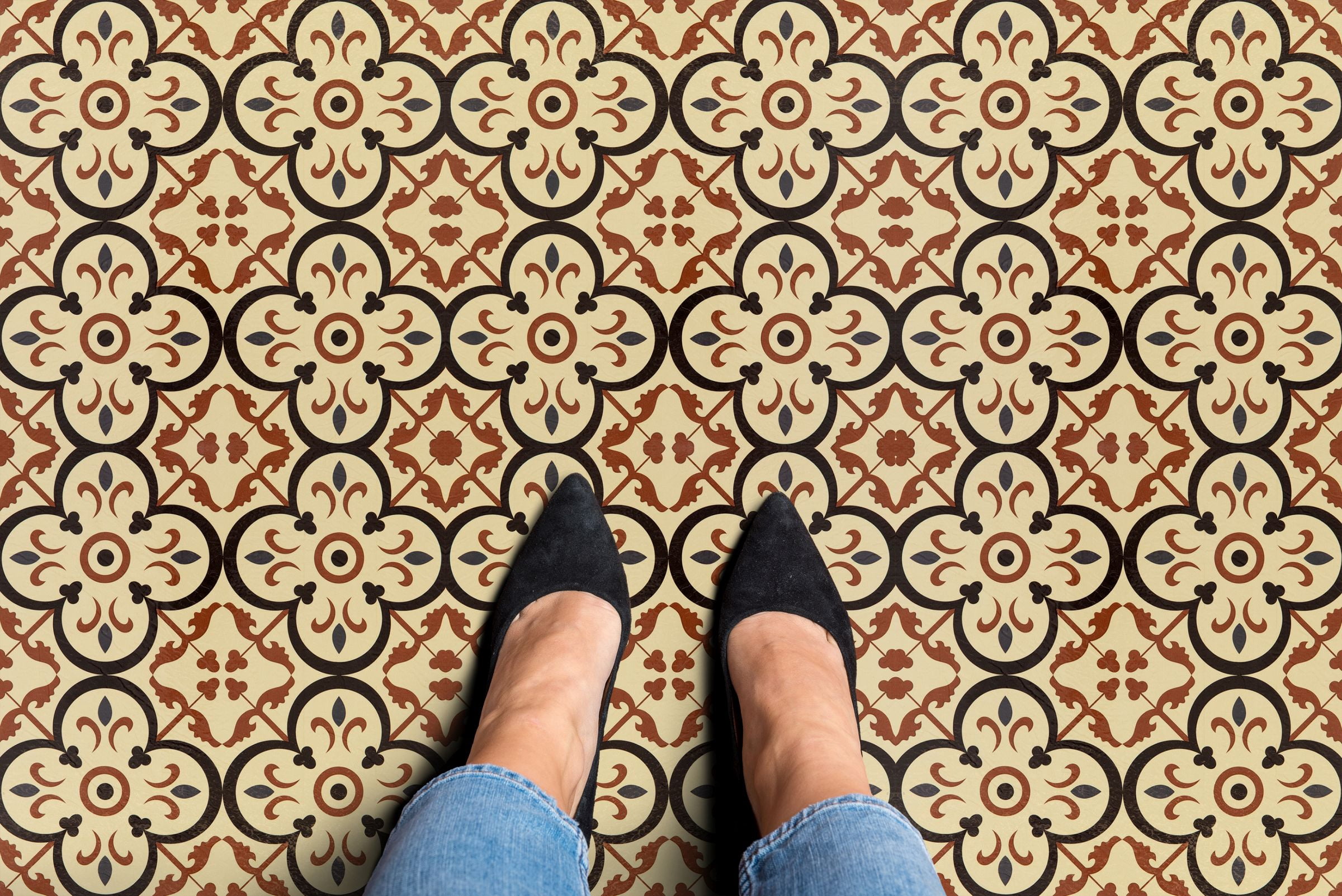 Retro Elegance 12x12 Self Adhesive Vinyl Floor Tile - Burch - 20 Tiles/20 sq. ft.