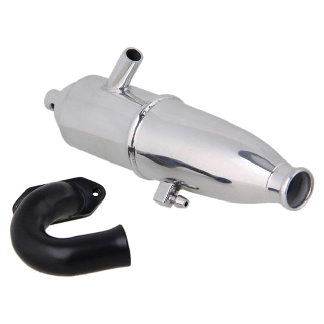 1 paquete de tubo de 1:10 RC coche doble tubo de accesorio pieza de motor de camión con codo para HSP RC Hobby modelo coche, , Zulema Tubo de escape de coche RC