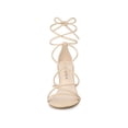 thumbnail image 6 of BLISSFUL STEP Women's Strappy Heel Lace Up Stiletto Heels Sandals Beige 6, 6 of 7