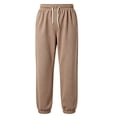 thumbnail image 4 of Bibifish Womens Waffle Knit Jogger Pants High Waisted Drawstring Elastic Waist Ribbed Ankle Cuffs Lounging Pants With Pockets, 4 of 4