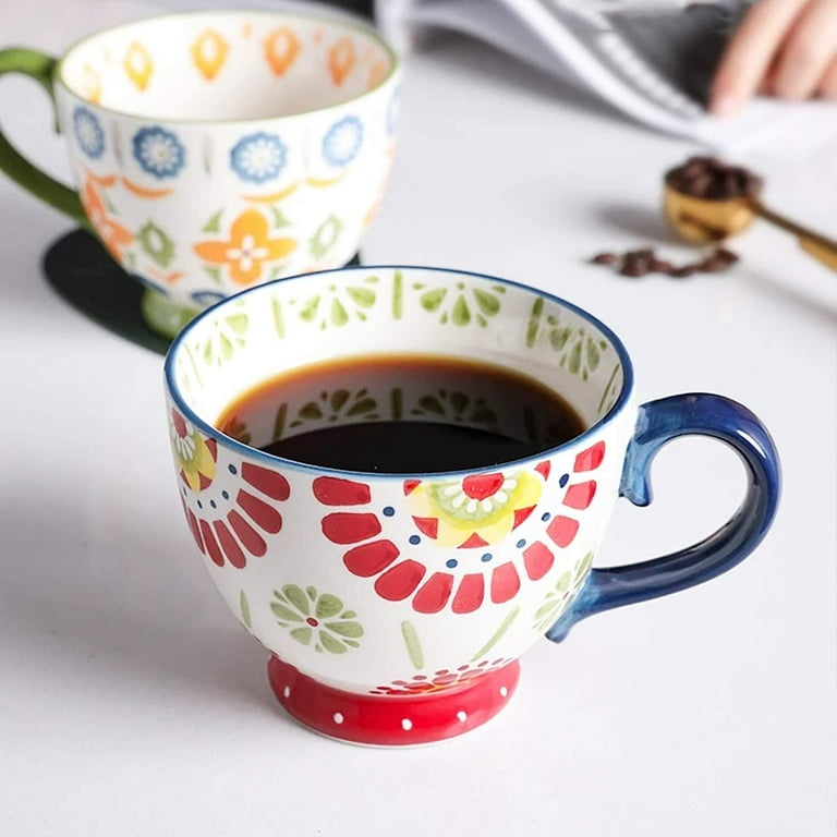 DeeCoo Set of 4 , 15 Ounce Ceramic Coffee Mugs Restaurant Coffee Mug,  Large-sized Black Coffee Mugs …See more DeeCoo Set of 4 , 15 Ounce Ceramic