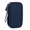 thumbnail image 1 of Bolsa de Almacenamiento PortáTil de Dos Niveles para Productos Digitales: Organizador de Viaje para Cables USB, Auriculares y Accesorios, Color Azul Marino, 1 of 5