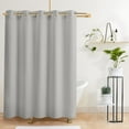 thumbnail image 7 of No Hook Required Waffle Weave Shower Curtain with Snap-in Fabric Liner, Cotton Blend Heavy Duty Hotel Bath Curtain, Lake Wanaka Gray -71" x 74", 7 of 7