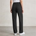 thumbnail image 3 of Lumosvexa Women's Drawstring Pants, Elastic Waist Straight Leg Side Pockets Fall Active Casual Pants Black M, 3 of 6