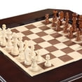 thumbnail image 4 of Blue Wave 3-Piece Wood Fortress Game Table Set with Padded Arm Chairs, Mahogany and Black, 4 of 5