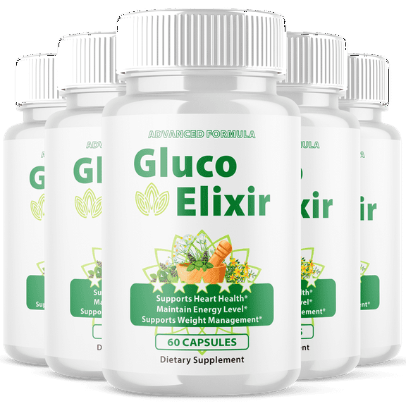 Gluco Elixir Blood Support Pills Advanced Formula Vitamin Supplement GlucoElixir 300 Capsules