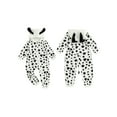 thumbnail image 2 of BemeyourBBs Toddler Dog Costume Romper Black Spotted Print Zipper Hooded Jumpsuit, 2 of 9