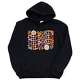 thumbnail image 3 of Wildcats Hoodie for Women Retro Groovy Floral Game Day Pullover, Black Hoodie, M, 3 of 8