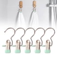 thumbnail image 4 of Yuehao Stainless Steel Trouser Hangers with 360° Rotating Hook, Multi-Functional Clips for Pants, Skirts, towels, 10 Pack, Light Green, 4 of 5