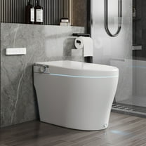 1.28 GPF Tankless Elongated Smart 1-Piece Toilet Bidet in White with Auto Close/Open/Flush, Warm Air Dryer