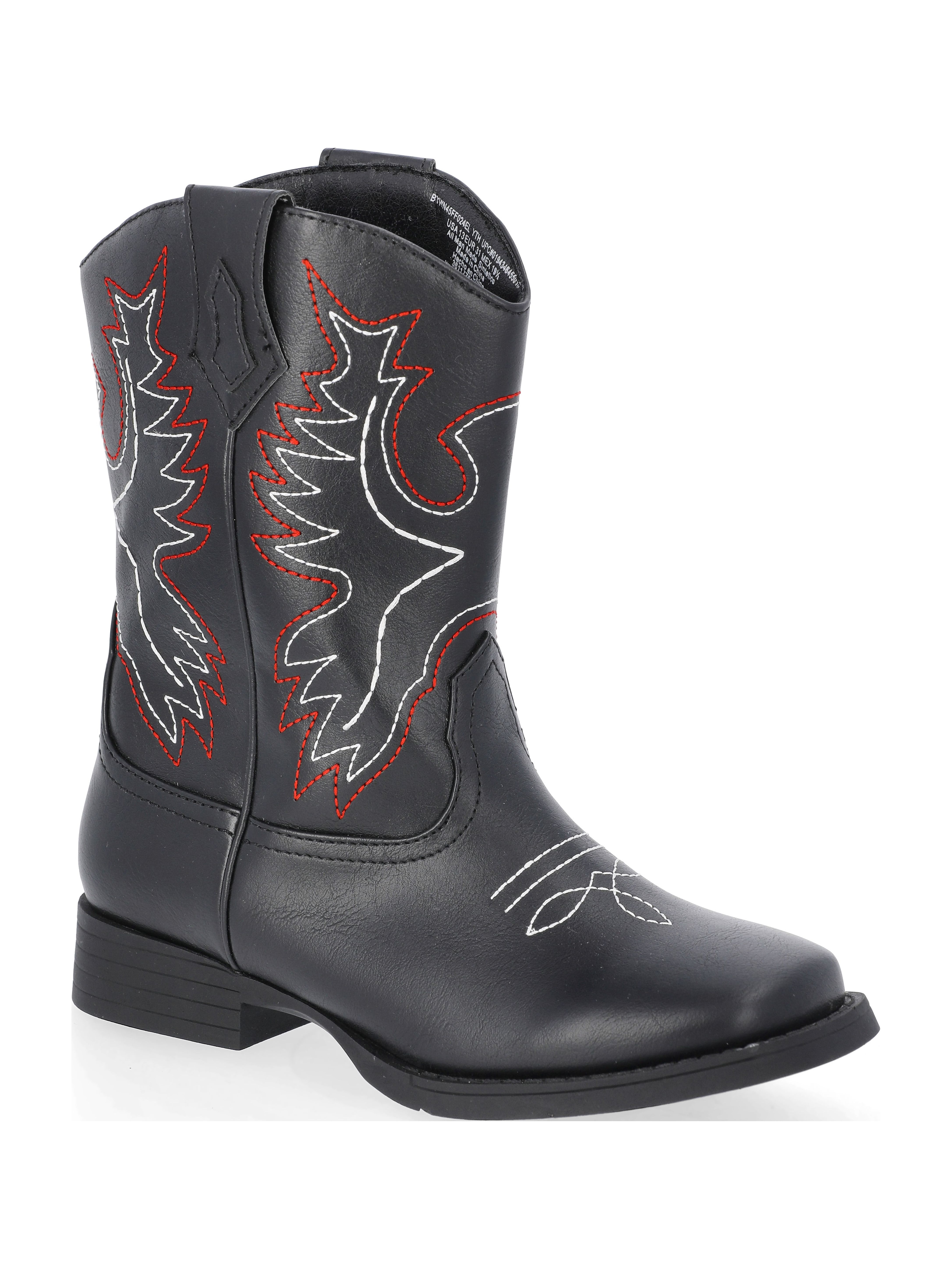 Wonder Nation Toddler & Boys Faux Leather Western Boots