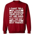 thumbnail image 2 of OXI Crewneck Sweatshirt - Bad Behavior Sarcastic, Basic Casual Sweatshirts for Men's and Women Fleece Sweatshirt Long Sleeve - Antiquee Cherry Medium, 2 of 2