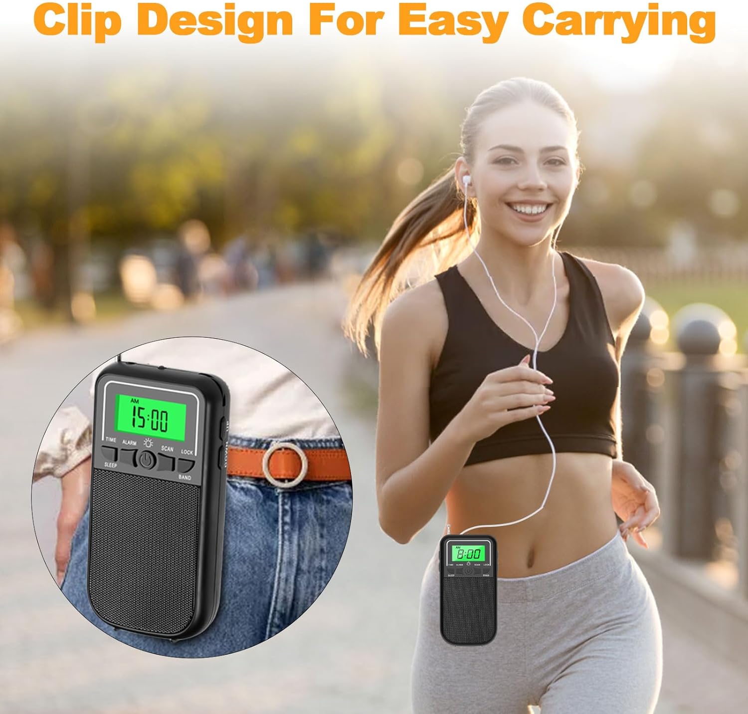 AM FM SW Portable Radio, with Best Reception, Long Battery Life, with LED Flashlight, Emergency Pocket Walkman Radio for Indoor, Outdoor,Walk,Jogging,Gym,Camping