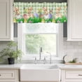 thumbnail image 3 of Easter Bunny Rod Pocket Curtain Valance, Spring Easter Eggs Chicken Sage Green Plaid Farmhouse Window Valance for Living Room, Bedroom, Kitchen 42"W x 18"L, 3 of 9