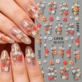 thumbnail image 3 of Chanana Embossed Flower Nail Art Stickers - Spring Floral Orange Floral Leaf Self-Adhesive 5D Nail Decals for DIY Spring Summer Manicure, 3 of 9