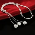 thumbnail image 7 of EOEMY 925 Sterling Silver Tassel Three Rose Flower Necklace For Woman Fashion Jewelry-18, 7 of 7