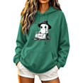 thumbnail image 2 of Naotn Women Drawstring Hooded Pullover Tops Long Sleeve Front Pocket Hoodies Pumpkin Coffee Graphic Loose Fall Casual Shirts, 2 of 6