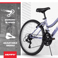 thumbnail image 4 of Huffy 24" Rock Creek Mountain Bike, Fits Riders 58” - 70”, Purple, Adult, Women's, 4 of 13