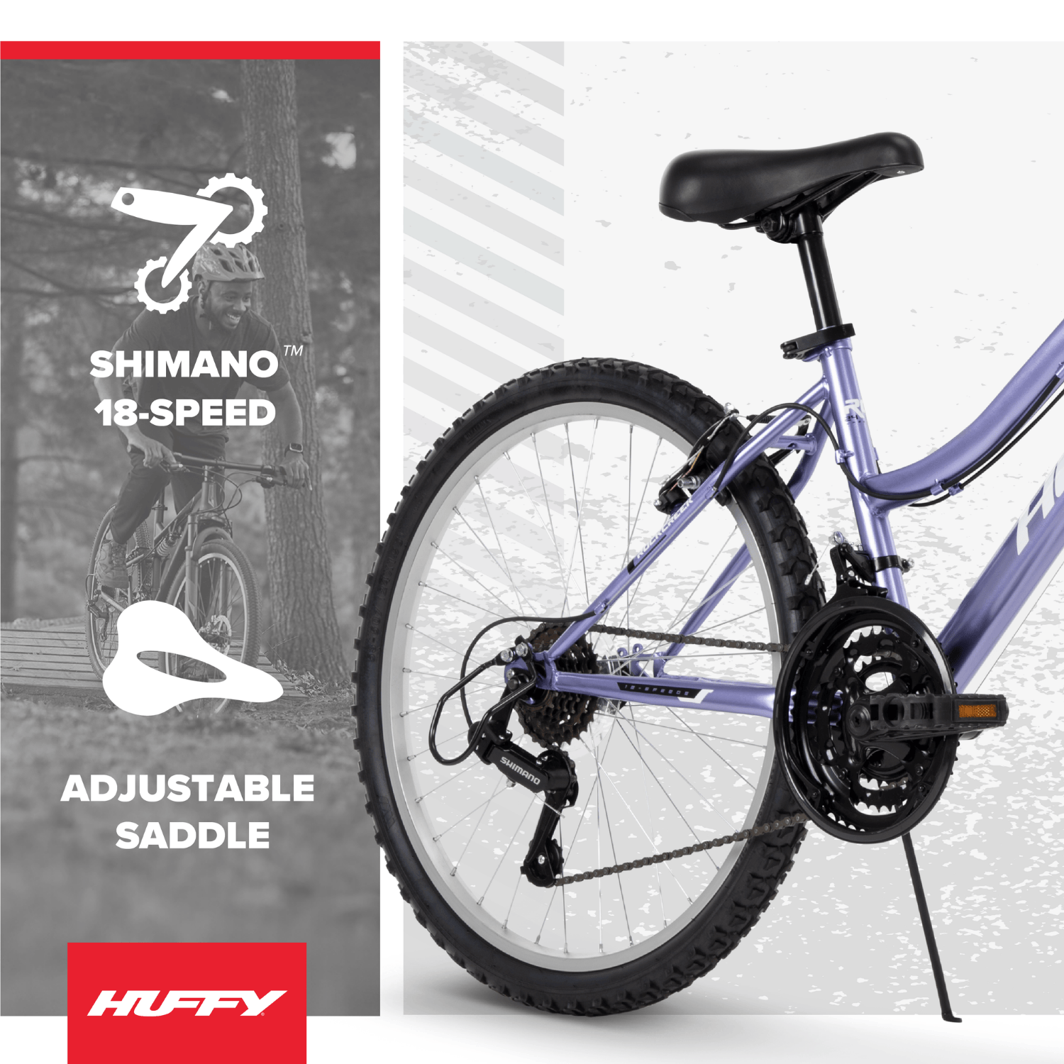 Huffy Rock Creek 24" Mountain Bike, Purple photo 3
