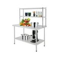 thumbnail image 2 of Home kitchen Stainless Steel Work Table with 2 Shelves, Heavy Duty Commercial Food Prep Table, Metal Kitchen Prep Table with Adjustable Shelves for Restaurant Home, 2 of 5