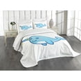 thumbnail image 3 of Ambesonne Narwhal Quilted Bedspread Set 3 Pcs, Unicorn of the Sea, Queen Size, Multicolor, 3 of 5