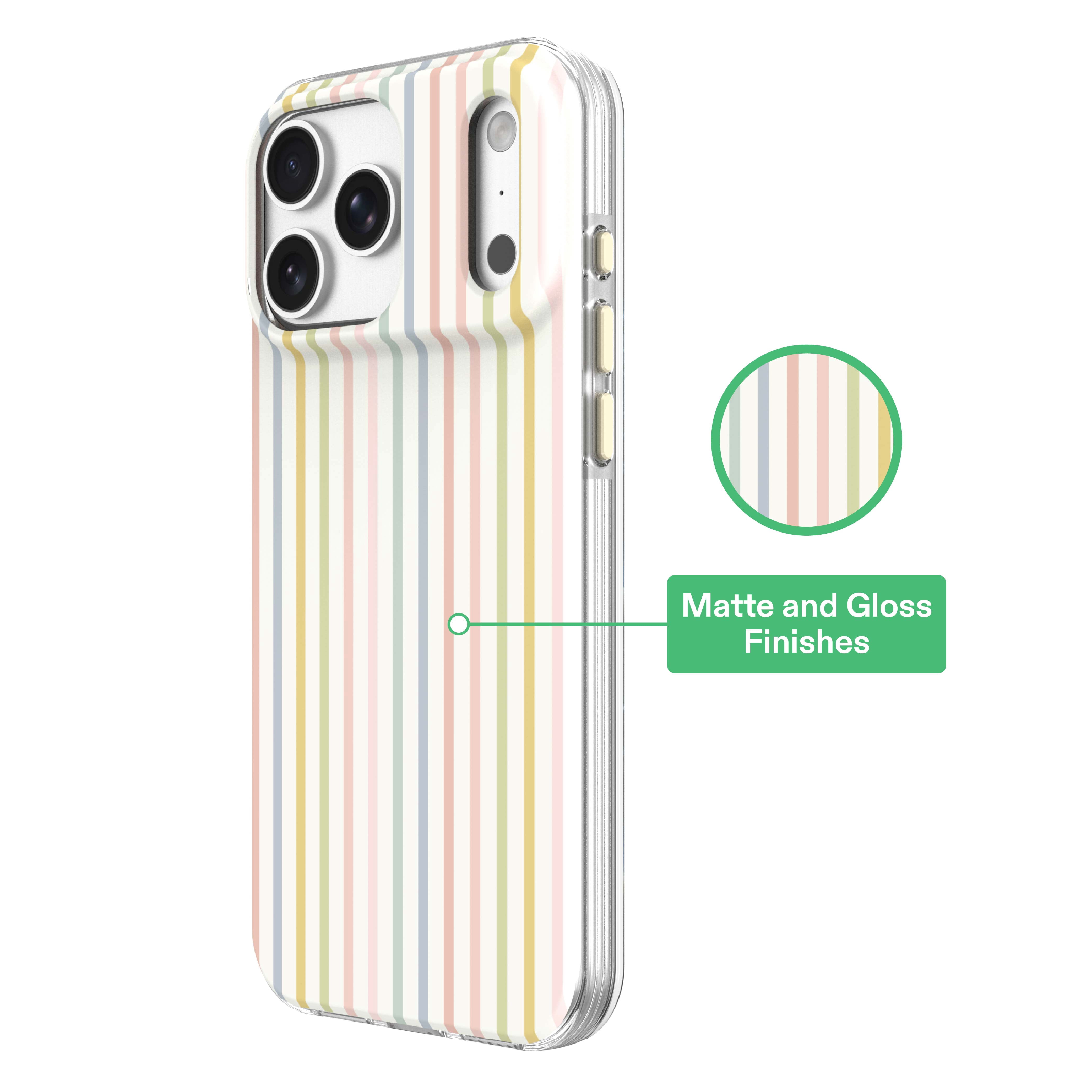 onn Phone Case for iPhone 18 Pro / 17 Pro, MagSafe Compatible - Multicolor Stripe