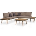 thumbnail image 1 of vidaXL 4 Piece Garden Lounge Set with Cushions Solid Acacia Wood Brown, 1 of 5