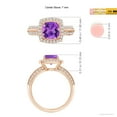 thumbnail image 4 of ANGARA Natural Twisted Rope Cushion 1.35 ct Amethyst Halo Ring in 14K Rose Gold for Women (Size-7mm) | February Birthstone, Birthday, Anniversary, Jewelry Gift for Women | Natural Amethyst Ring, 4 of 8