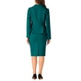 thumbnail image 3 of INSPIRE CHIC St. Patrick's Day Women's 2 Piece Skirt Suit Set Peplum Blazer High Waist Pencil Skirt Work Outfit 3XL Peacock Green, 3 of 6