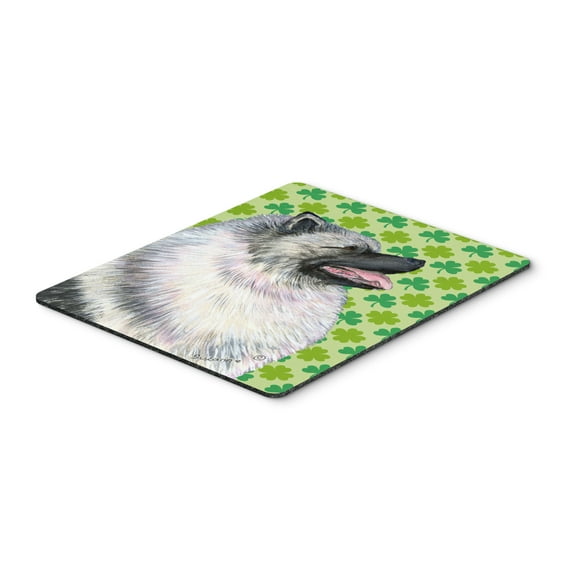 "Keeshond St. Patricks Day Shamrock Portrait Mouse Pad Hot Pad or Trivet"