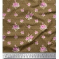 thumbnail image 1 of Soimoi Velvet Fabric Triangle,Leaves & Rose Floral Fabric Prints By Yard 58 Inch Wide, 1 of 3