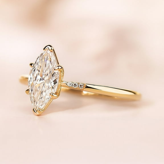 LATELIERDBIJOUX 5 Carat Lab Grown Diamond Engagement Ring, Marquise Cut Bridal Ring, Streling Silver Fine Jewelry